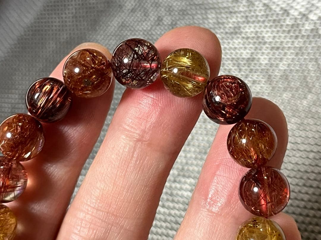 高品質 ミックス ルチルクォーツ ブレスレット 約9.5mm ③