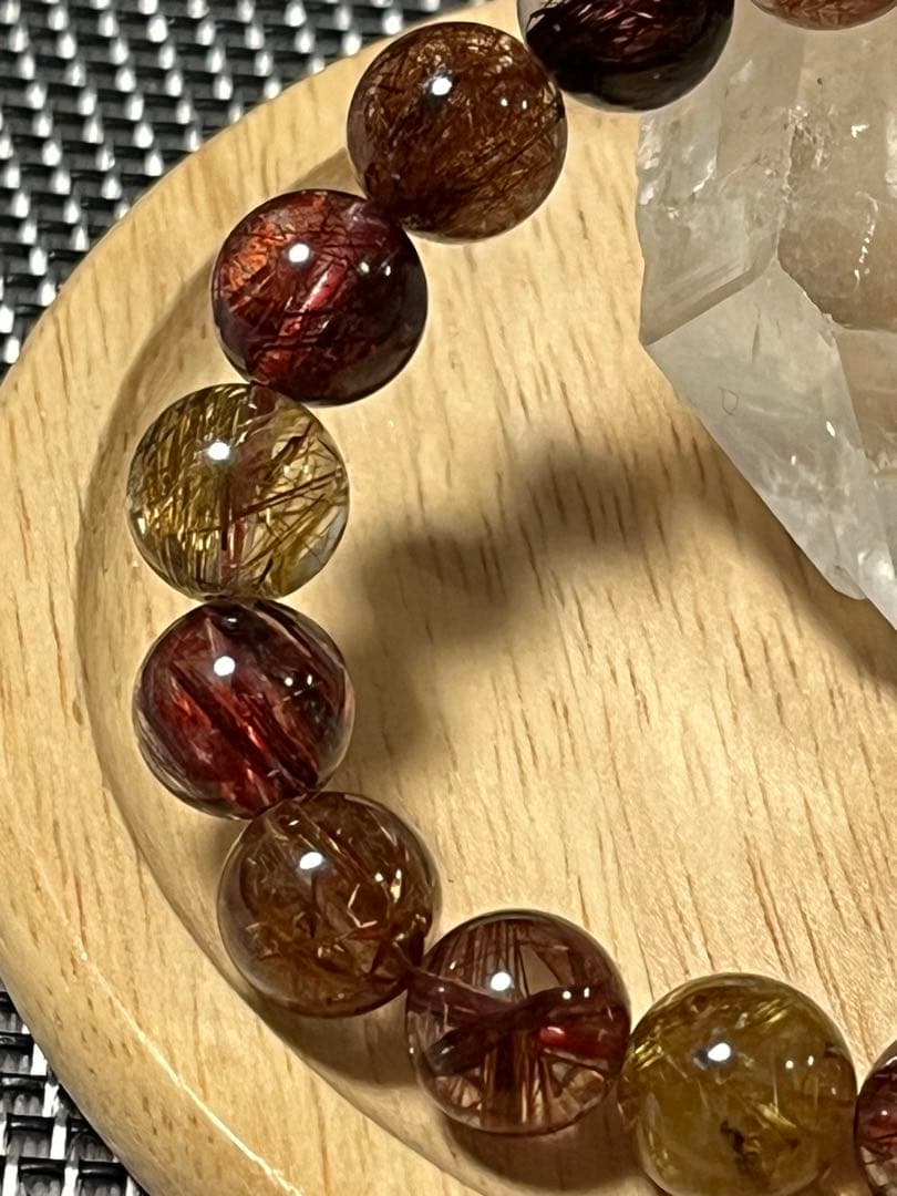 高品質 ミックス ルチルクォーツ ブレスレット 約9.5mm ③