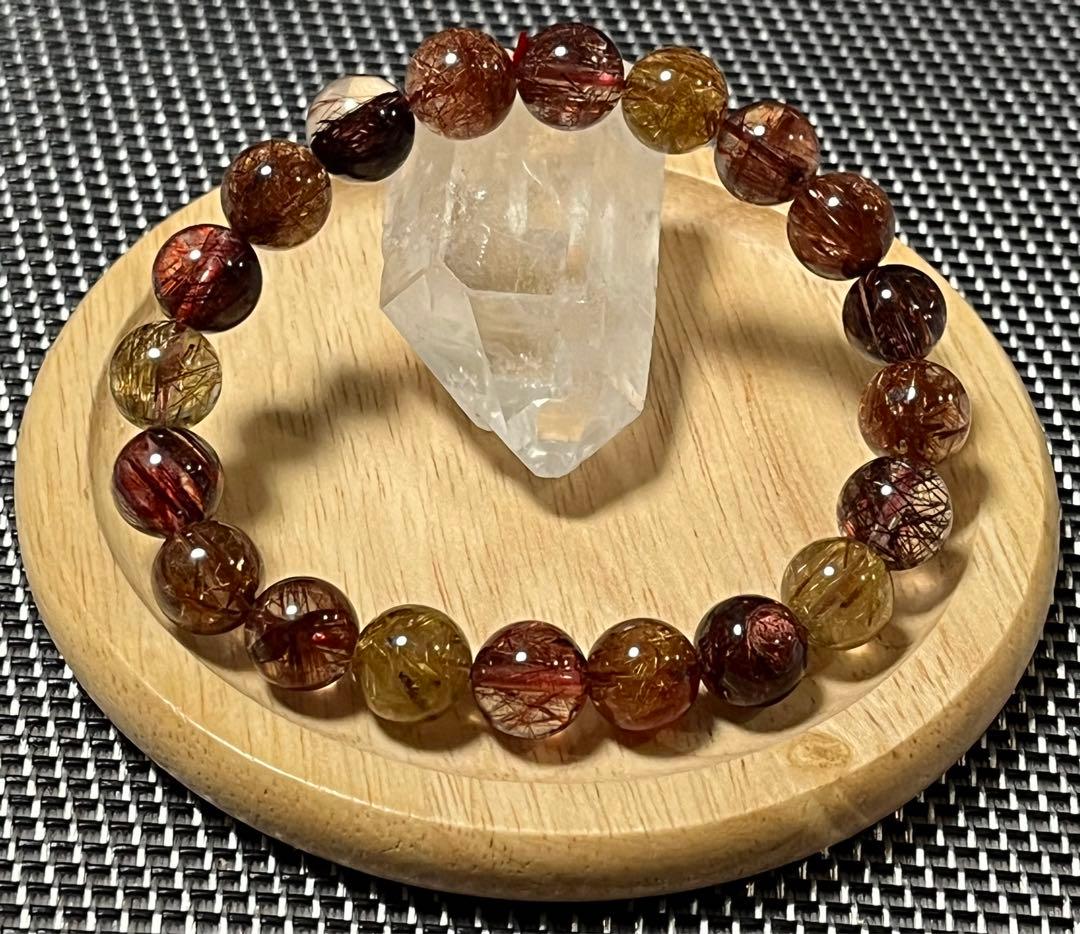 高品質 ミックス ルチルクォーツ ブレスレット 約9.5mm ③