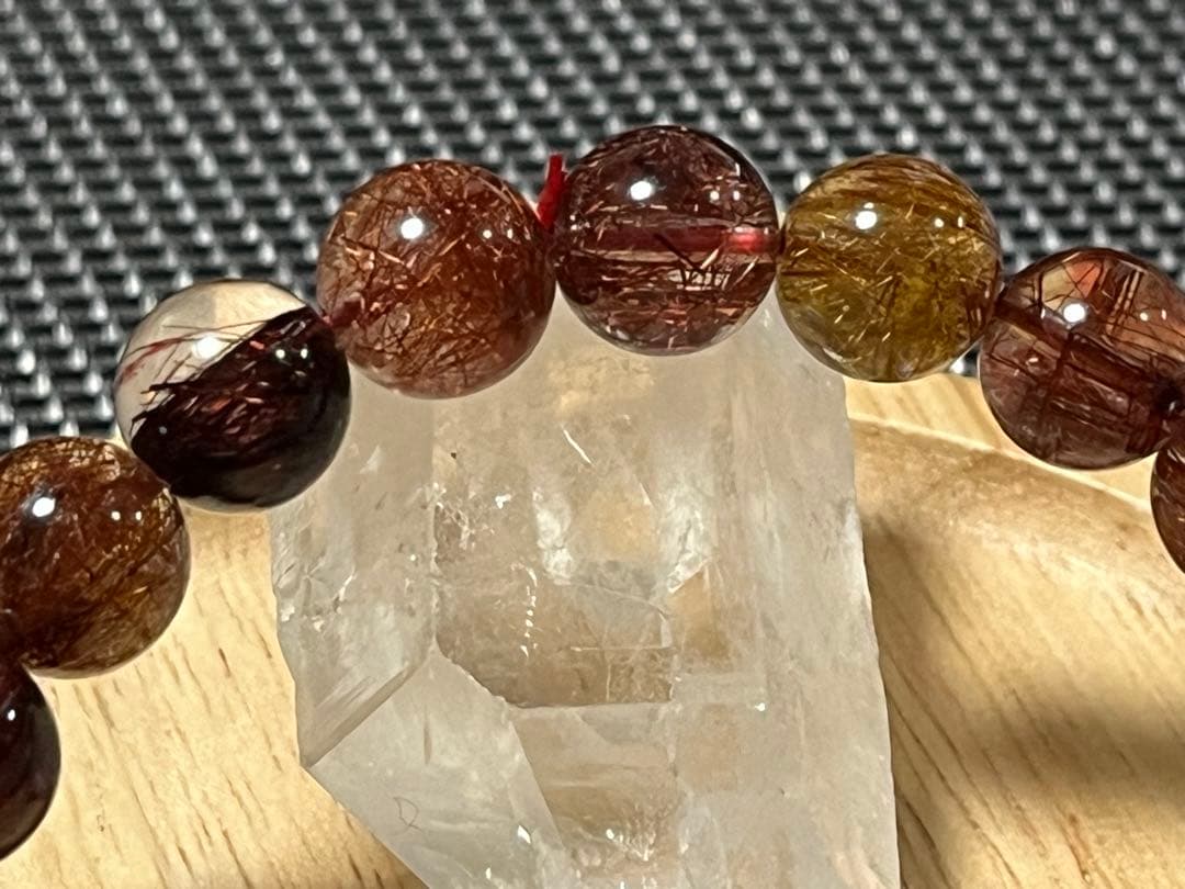 高品質 ミックス ルチルクォーツ ブレスレット 約9.5mm ③