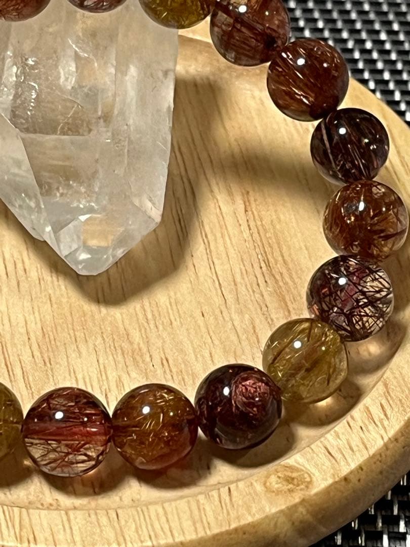 高品質 ミックス ルチルクォーツ ブレスレット 約9.5mm ③