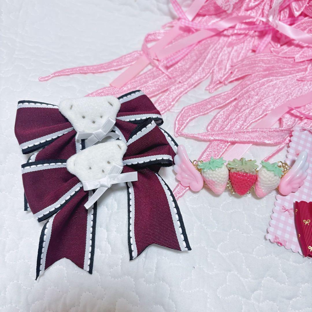 【28点セット売り】ピンク ハンドメイドアクセサリー ロリィタ 量産型 ガーリー