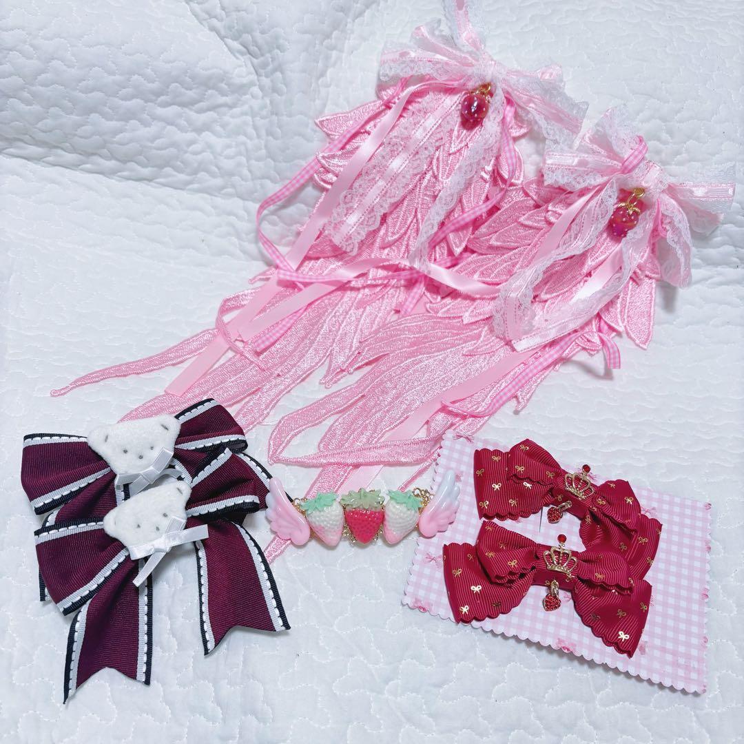 【28点セット売り】ピンク ハンドメイドアクセサリー ロリィタ 量産型 ガーリー