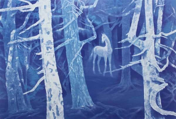 文化勲章受章日本画家 東山魁夷 「白馬の森」彩美版プレミアム(複製画