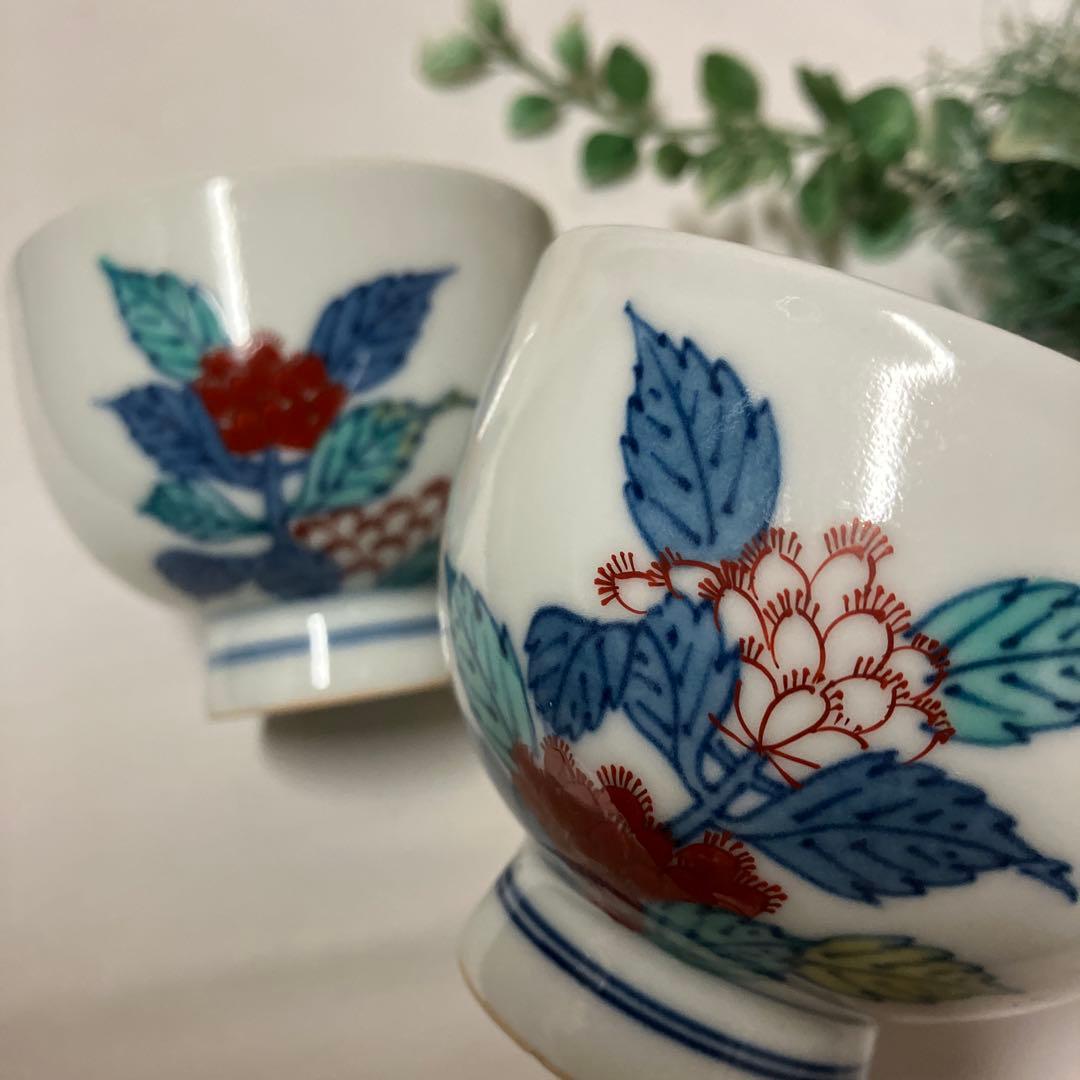 色鍋島焼 人間国宝十二代 今泉今右衛門窯 錦藤袴絵茶器セット急須湯呑5