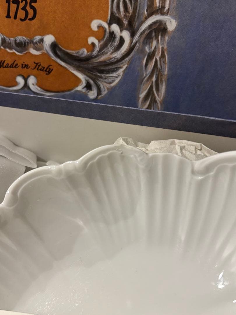 12枚 リチャードジノリ　ベッキオホワイト　シェル　菱形　ラウンド　ジノリ