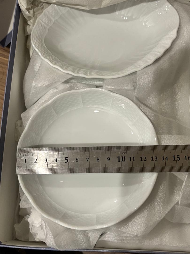 12枚 リチャードジノリ　ベッキオホワイト　シェル　菱形　ラウンド　ジノリ