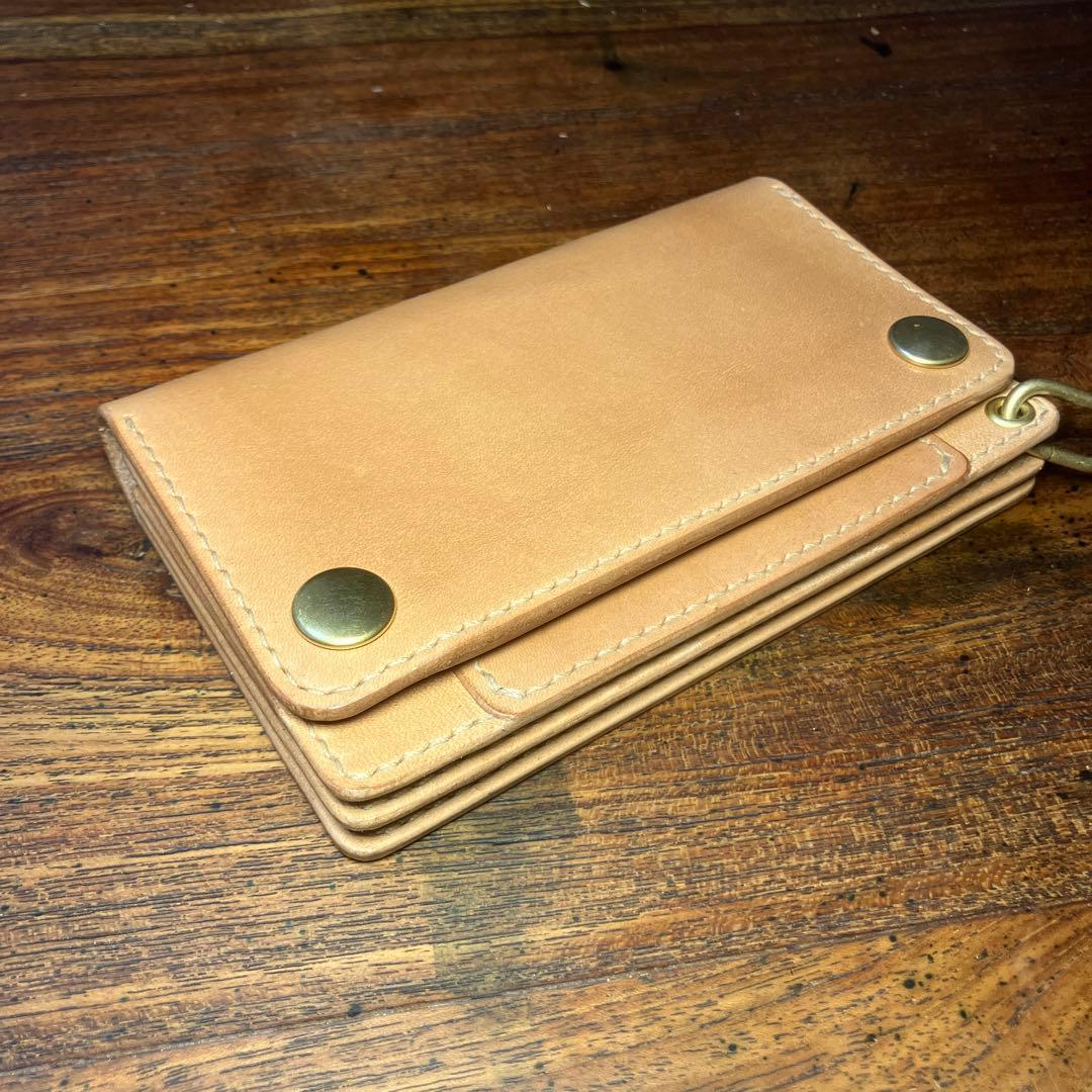 ミドルトラッカーウォレット　ナチュラル　栃木レザー　レザークラフト