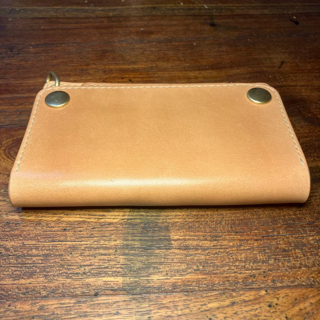 ミドルトラッカーウォレット　ナチュラル　栃木レザー　レザークラフト