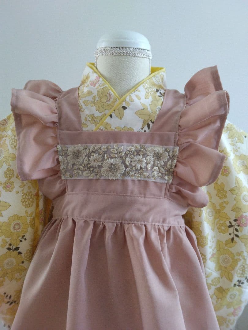 被布エプロン　スモーキーピンク