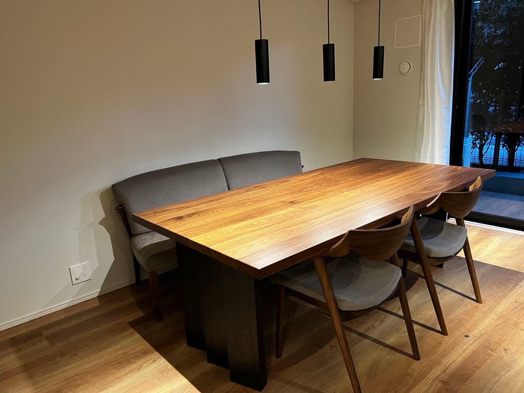 カリモク ベンチ 特注ラムース生地 CU9453R