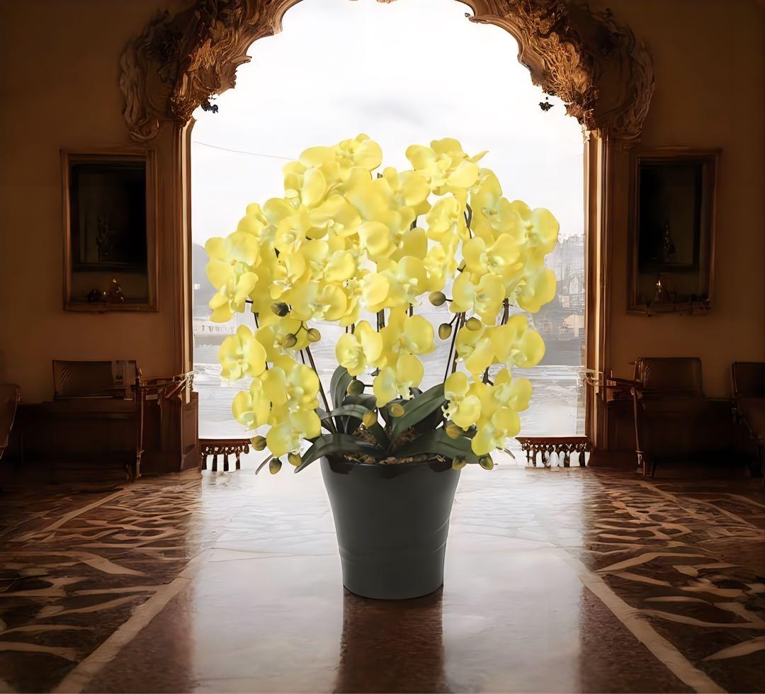 光触媒　人工観葉植物　ウォールグリーン　フェイクグリーン　クイーン胡蝶蘭5本立Y