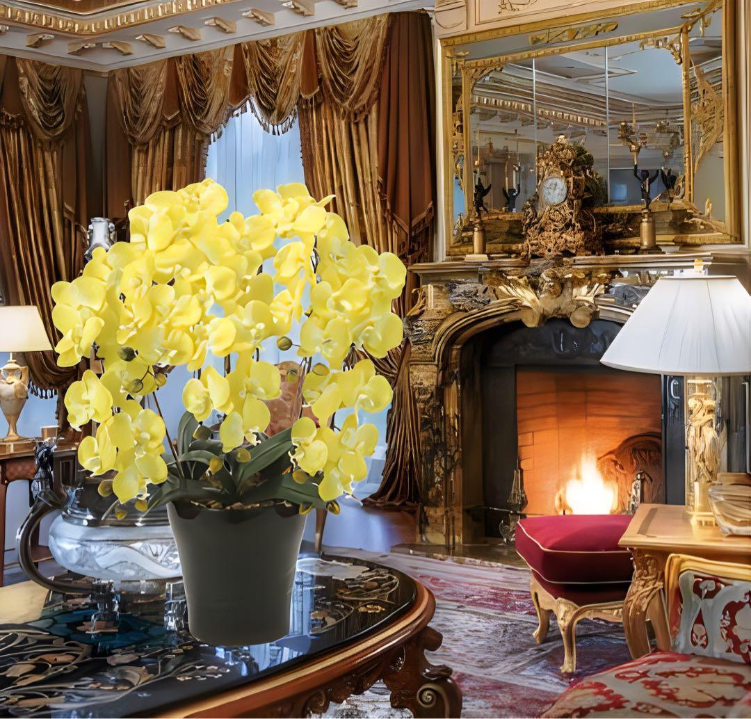 光触媒　人工観葉植物　ウォールグリーン　フェイクグリーン　クイーン胡蝶蘭5本立Y