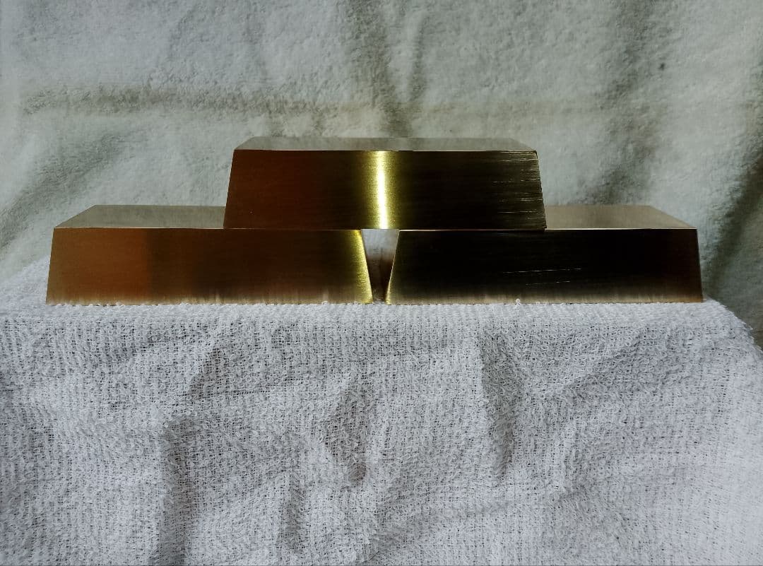 真鍮製台形型インゴット　３本セット　IG−１