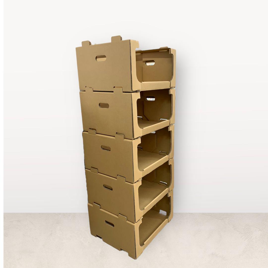 スタッキング 収納 ボックス 段ボール 棚 連結 洋服 収納 DB-04