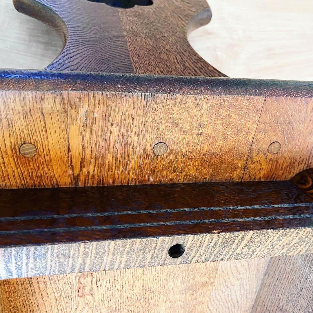 アンティークチェア　オーク材　腰掛け　ビンテージ家具　蚤の市　古家具　ブロカント