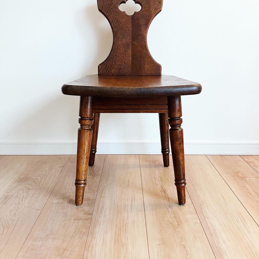 アンティークチェア　オーク材　腰掛け　ビンテージ家具　蚤の市　古家具　ブロカント