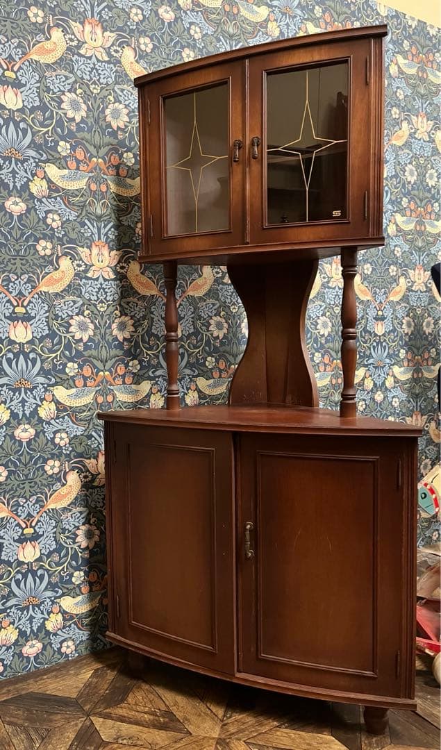 コーナーラック キャビネット 昭和レトロ 飾り棚 インテリア 当時物