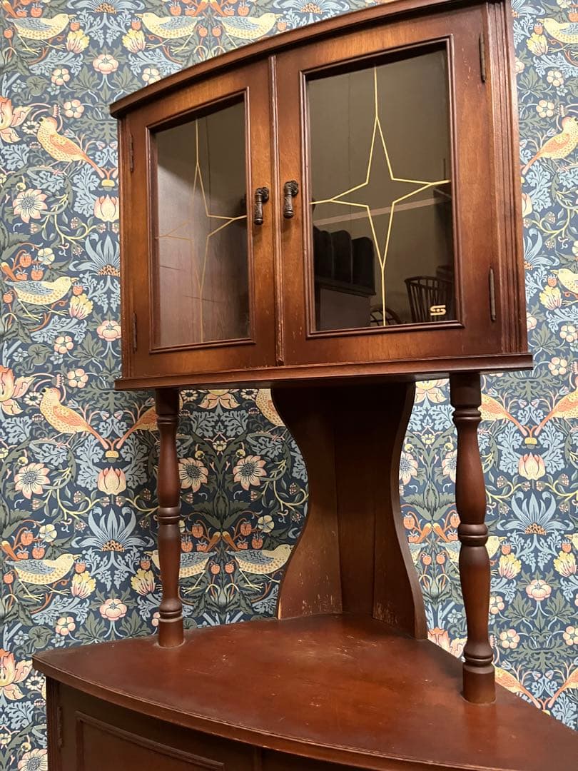 コーナーラック キャビネット 昭和レトロ 飾り棚 インテリア 当時物