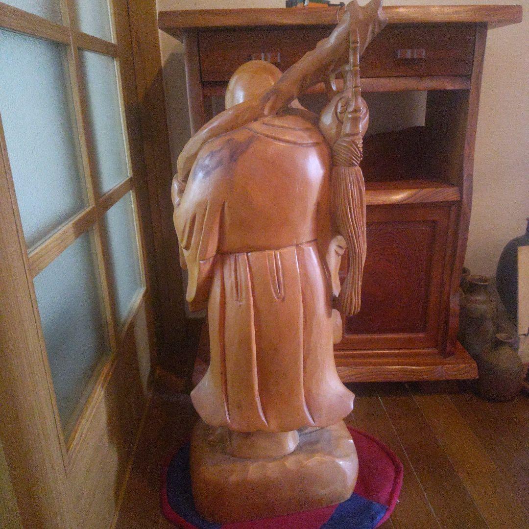 木彫 大黒天 置物 七福神 三木作 高さ約76cm 重量約12kg 補修箇所あり