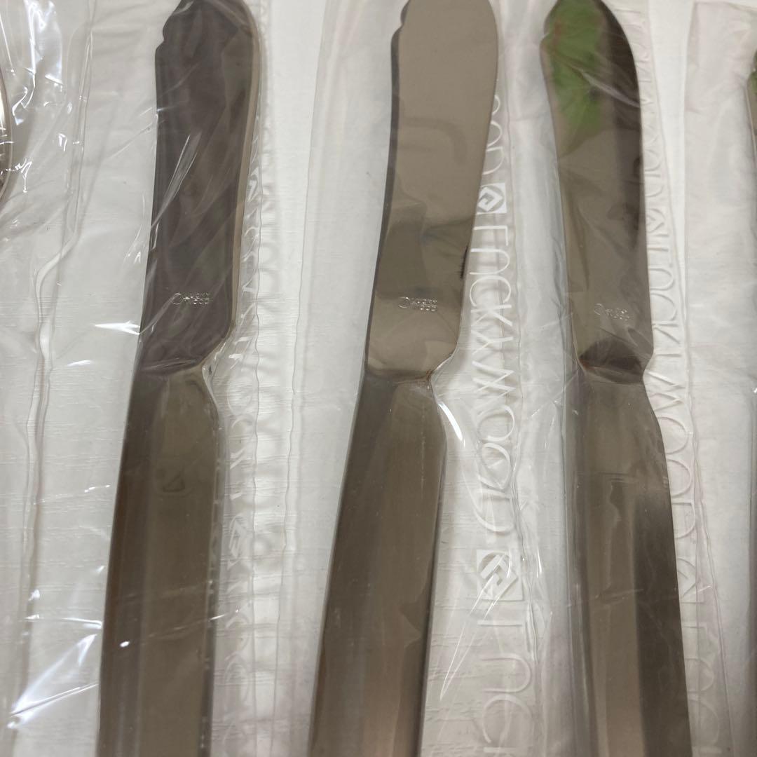 18-12ステンレス　日本製ラッキーウッドフィッシュフォーク、ナイフ