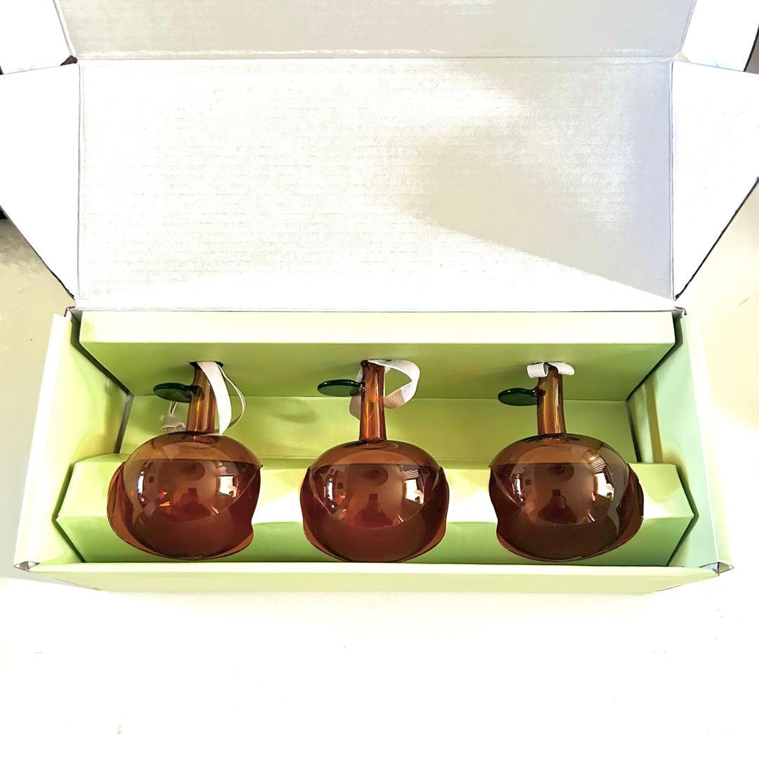 新品 イッタラ ガラスオーナメント アップル 林檎ブラウン グレー