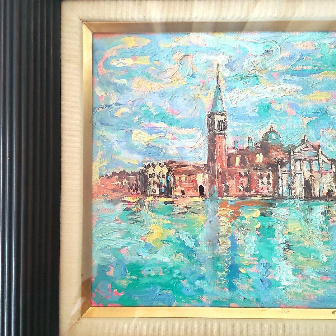 真作 太田國廣 イタリア マジョレ教会 油絵 油画 風景画 3号