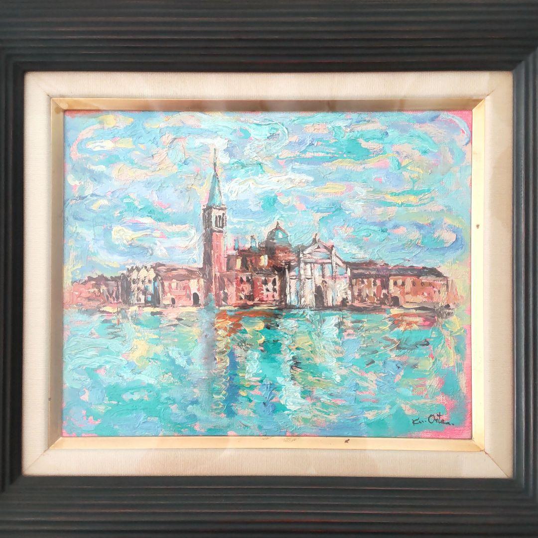 真作 太田國廣 イタリア マジョレ教会 油絵 油画 風景画 3号