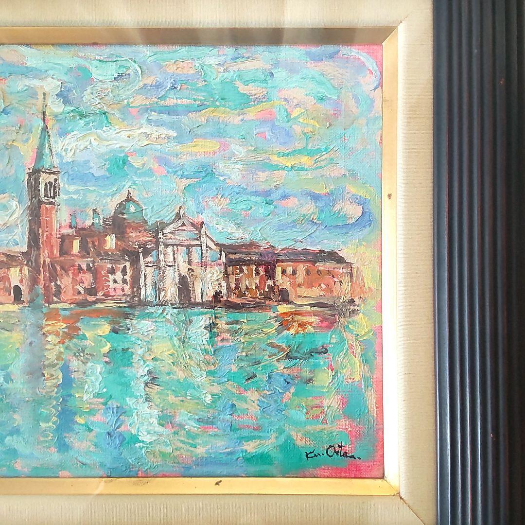 真作 太田國廣 イタリア マジョレ教会 油絵 油画 風景画 3号