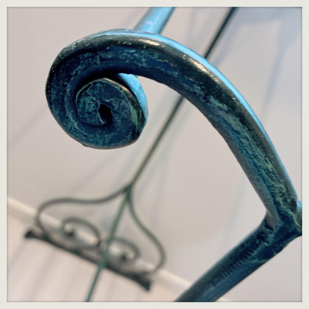 アイアンラック イタリアヴィンテージ リネンホルダー 濃いグリーン