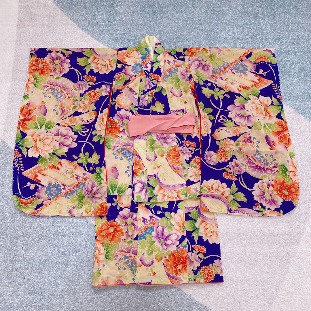 七五三 3歳 正絹 アンティーク 着物 被布 小物 セット