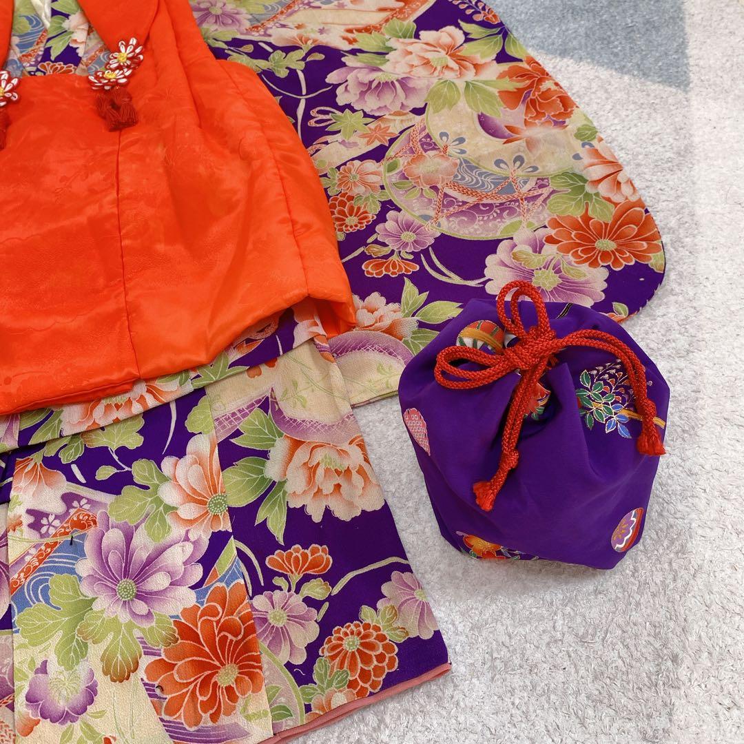 七五三 3歳 正絹 アンティーク 着物 被布 小物 セット