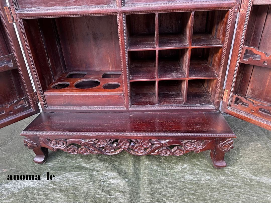 【ボトルラックカウンター】バーカウンター開閉式　収納棚　アンティークヴィンテージ