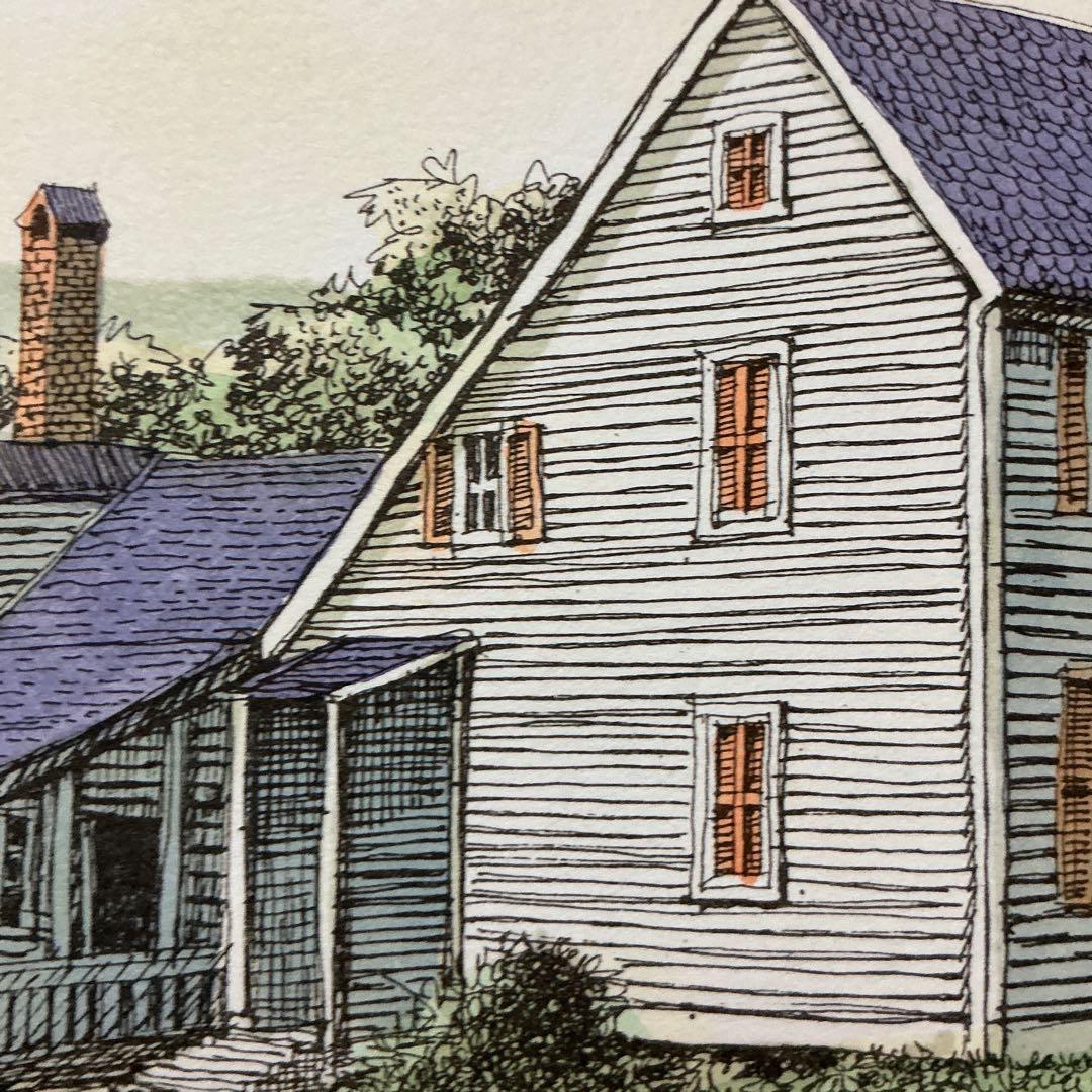 織田義郎 草原の家 Green Field Ⅱ アメリカ 絵画 版画 リトグラフ