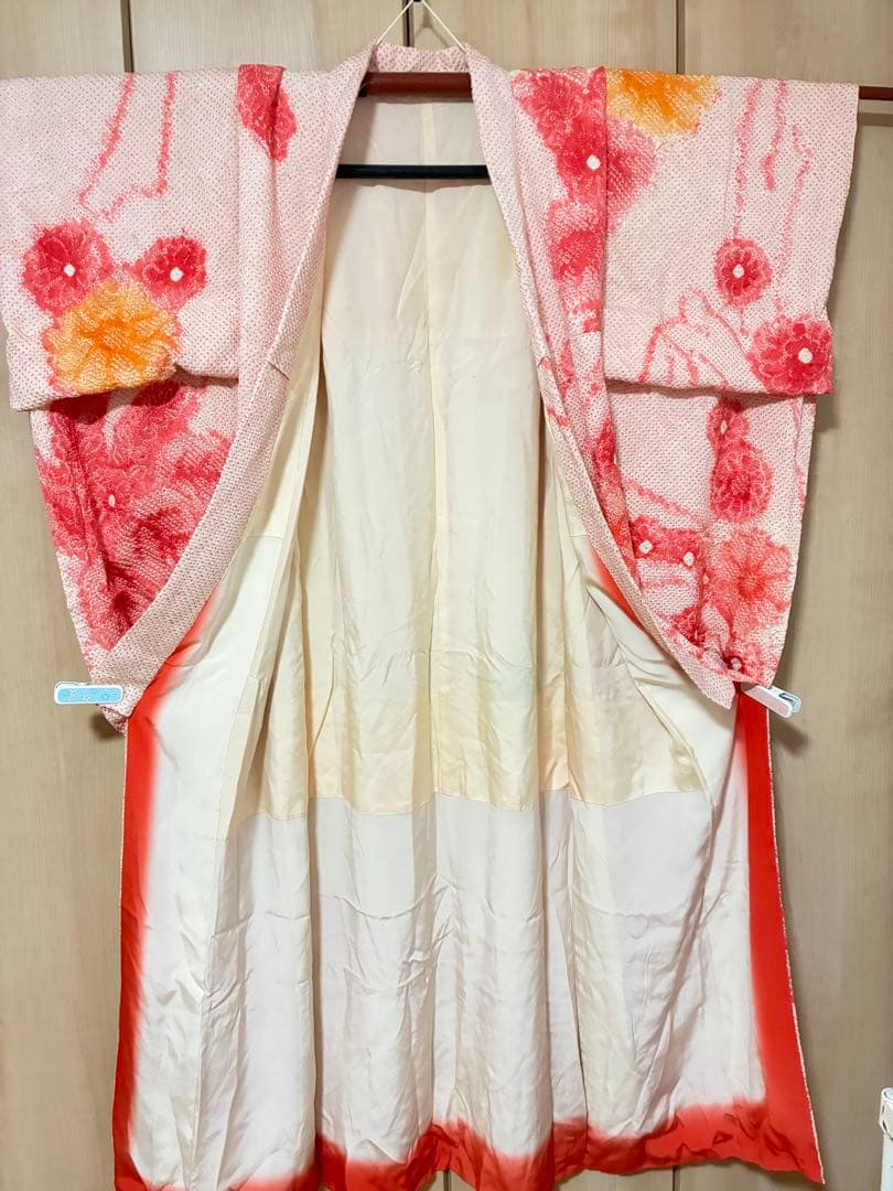 ふんわり優しい♡正絹・総絞りピンク着物セット（七五三・アンティーク）