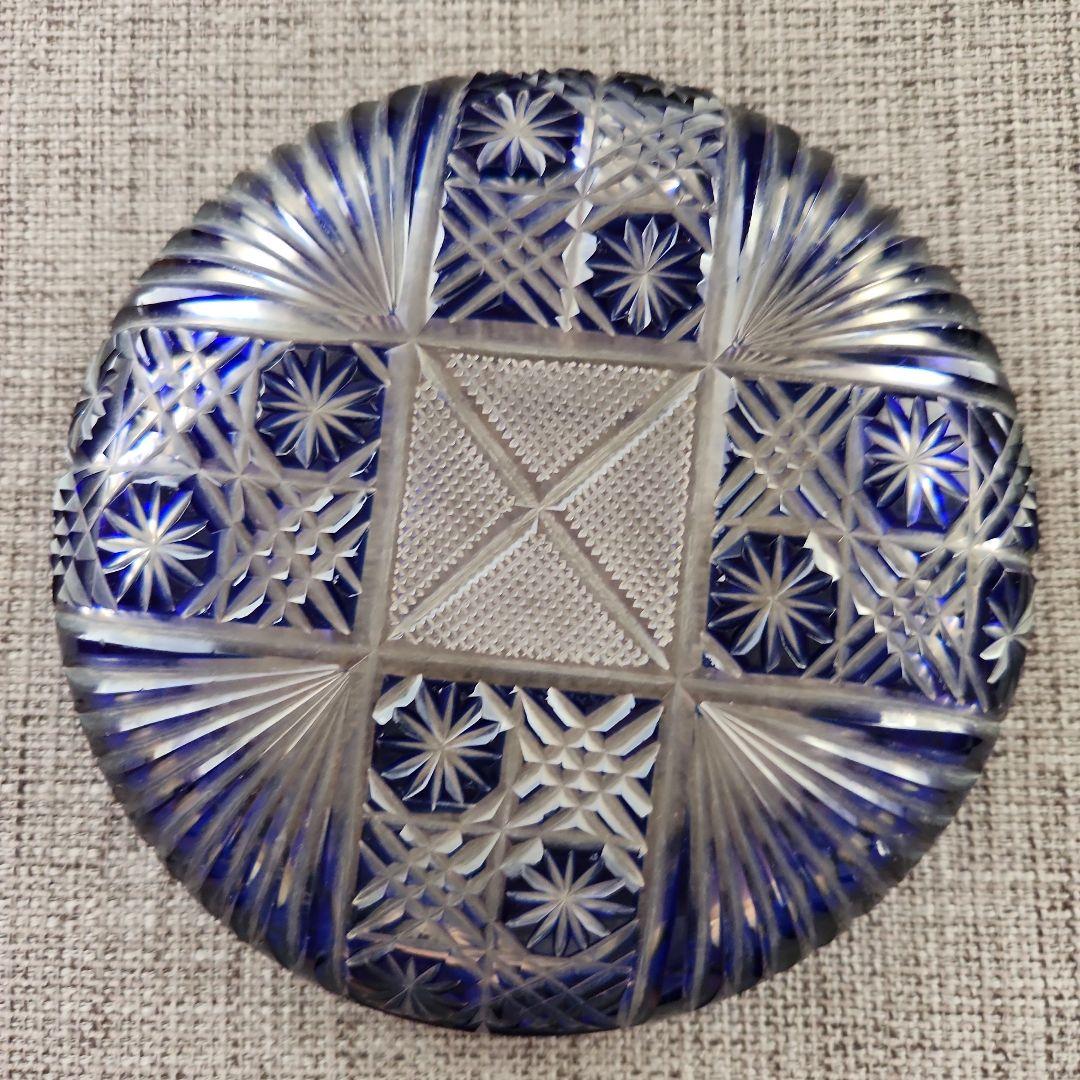 江戸切子灰皿　レトロ　骨董品　ヴィンテージ