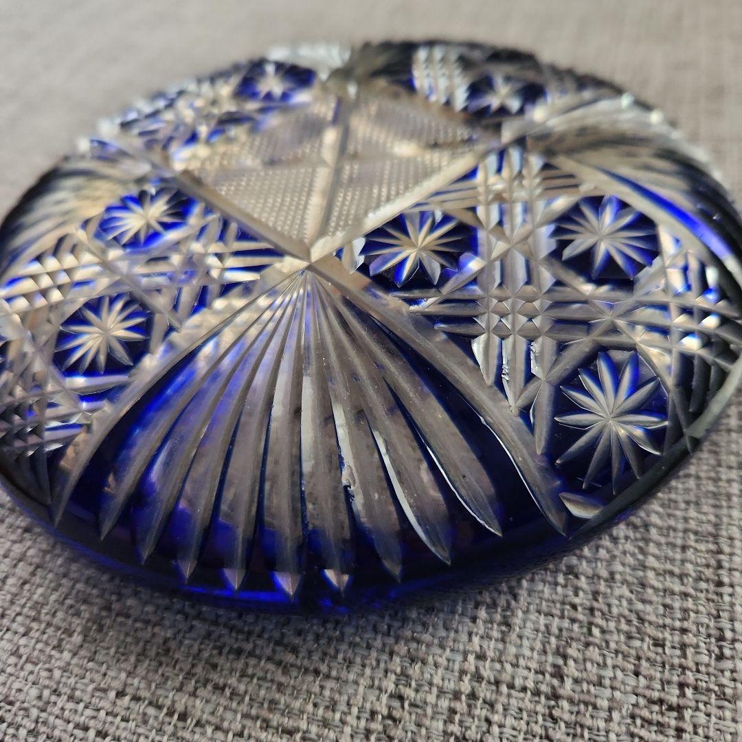 江戸切子灰皿　レトロ　骨董品　ヴィンテージ