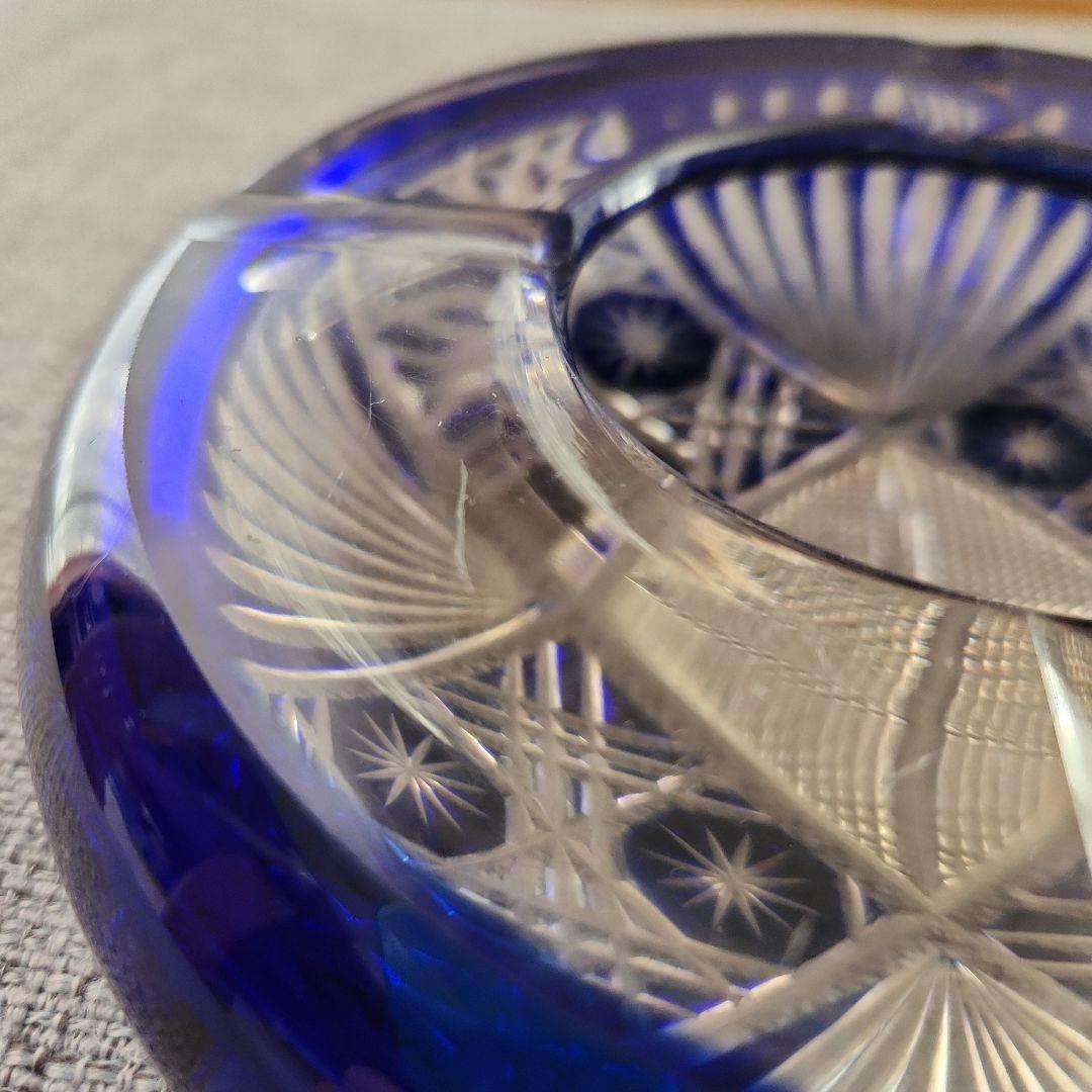 江戸切子灰皿　レトロ　骨董品　ヴィンテージ