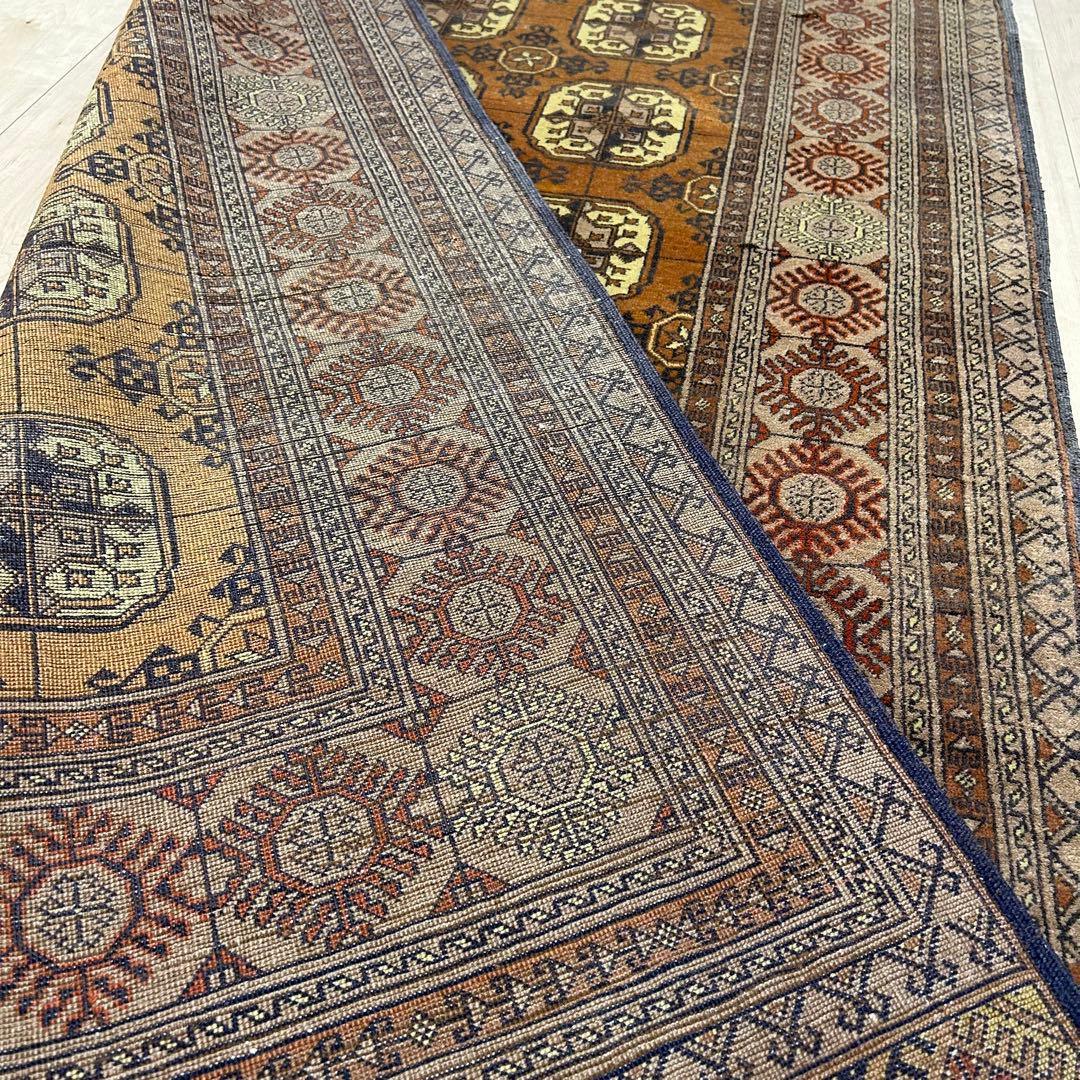 ペルシャ絨毯 トルクメン産 ヴィンテージラグ トライバルラグ 190x114