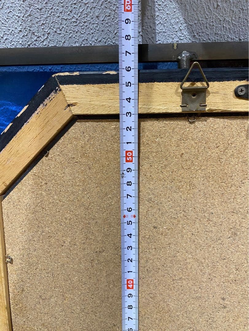 イタリア製 八角形 面取 壁掛けミラー 鏡 アンティーク インテリア 風水