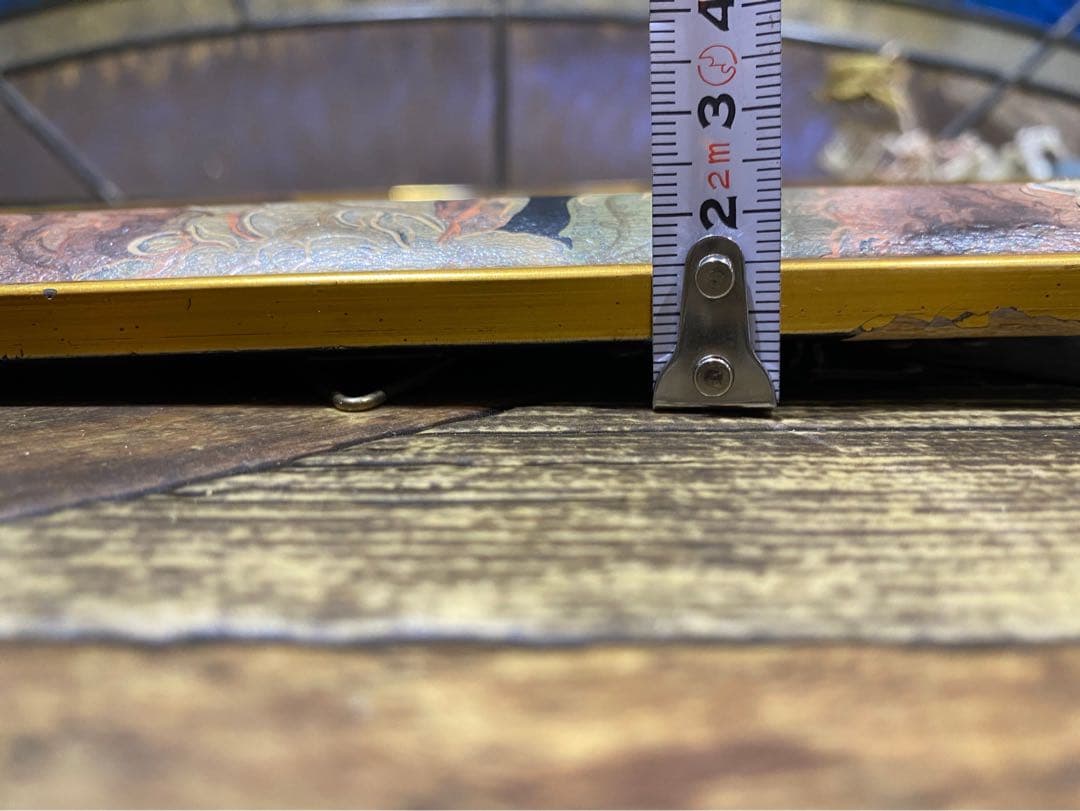 イタリア製 八角形 面取 壁掛けミラー 鏡 アンティーク インテリア 風水