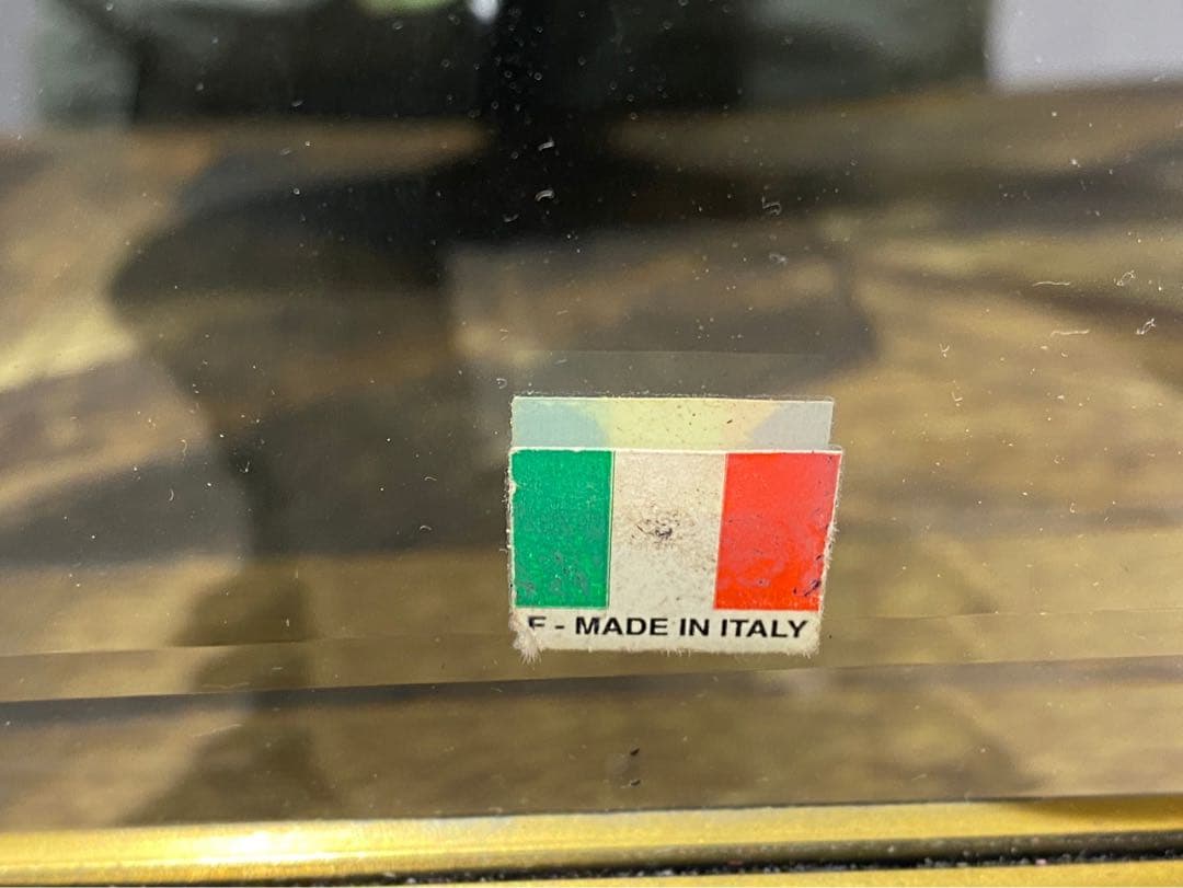 イタリア製 八角形 面取 壁掛けミラー 鏡 アンティーク インテリア 風水