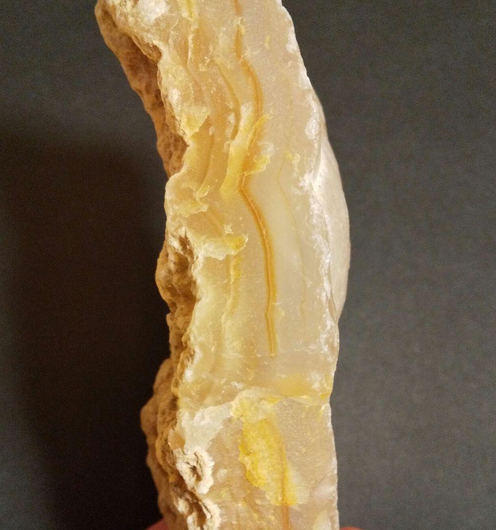 オレンジの縞瑪瑙 茨城県玉川産 carnelian 匿名配送送料込み 石ころ