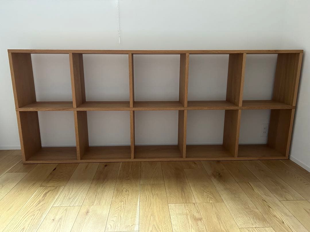 《まり》【送料込】無印良品 スタッキングシェルフ 5段×2列 オーク材