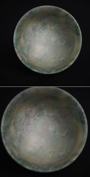 送料無料　発掘品　大変古い緑玉小碗/盃/ぐい呑み径5.4ｃｍ大珍品中国古玩骨董