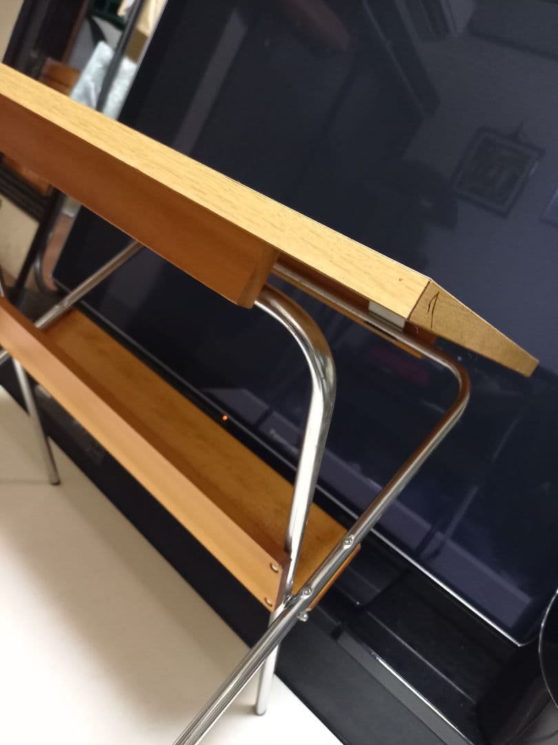 1980's　ミッドセンチュリー　モダン　メタル　ウッド　折り畳み式　テーブル