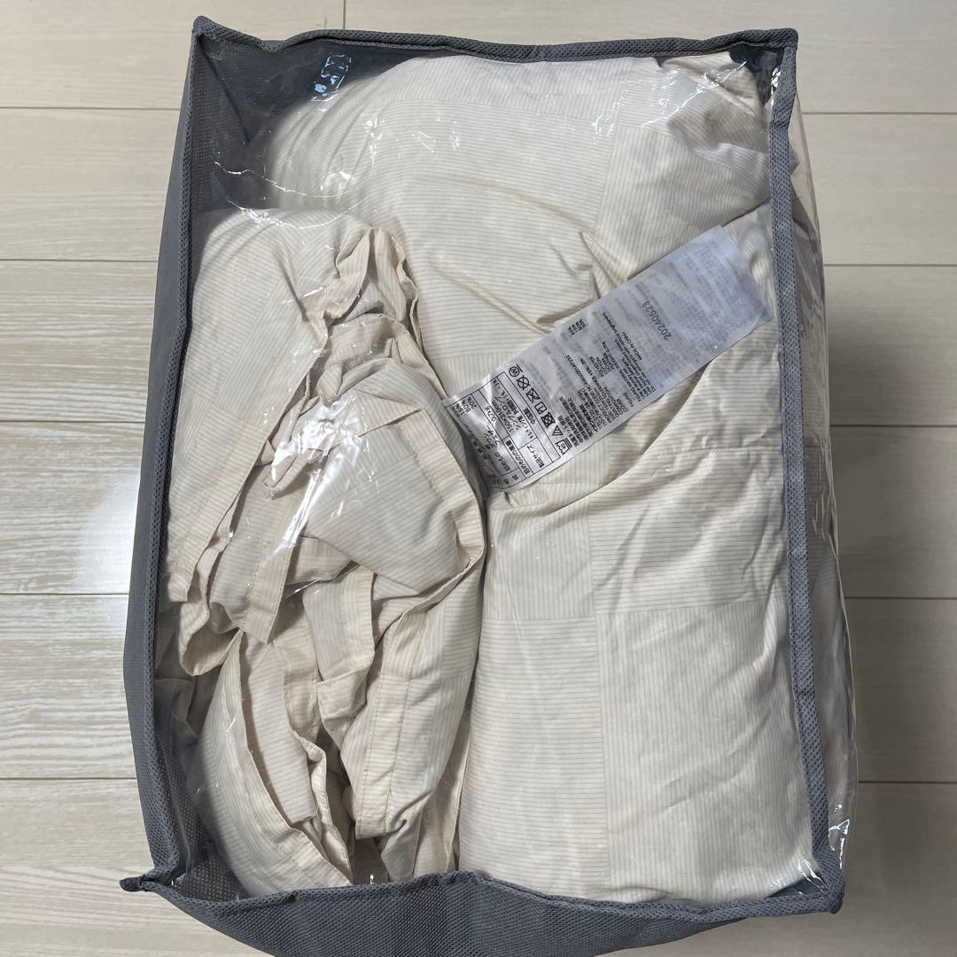 羽毛　掛け布団　二枚あわせ　シングル　洗濯機OK