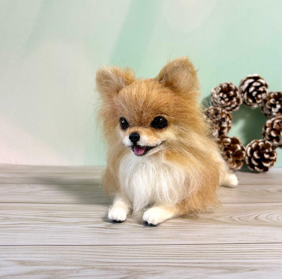 羊毛犬　羊毛フェルト　にこにこチワワちゃん　no 23