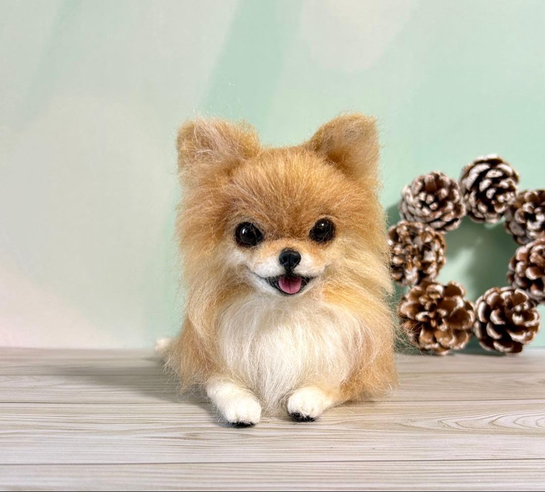 羊毛犬　羊毛フェルト　にこにこチワワちゃん　no 23