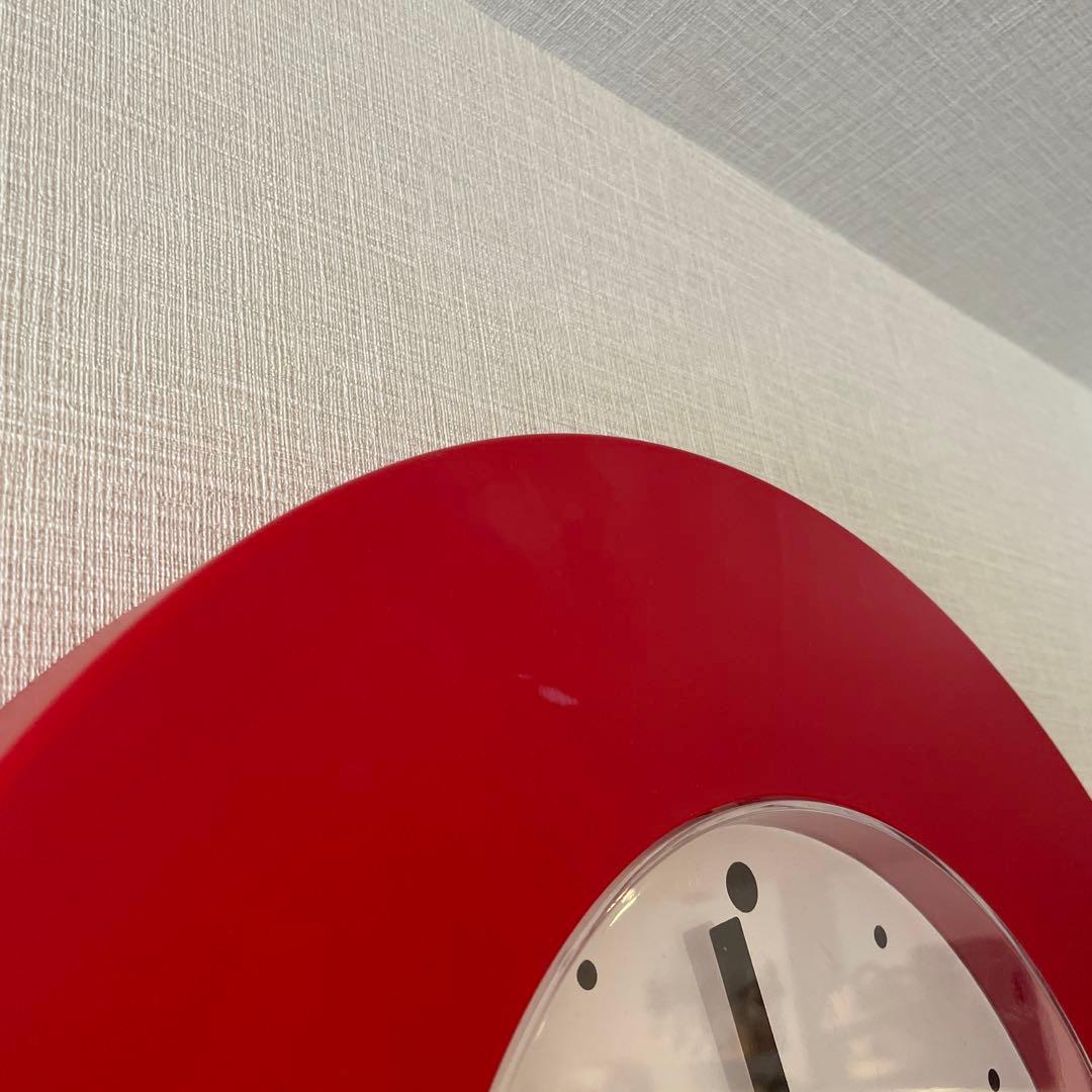 オールドイケア　IKEA ポストモダン　赤　掛け時計